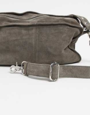 grey suede bag