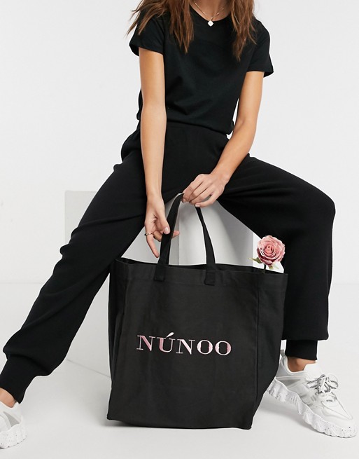 Nunoo big recyced canvas tote bag in black