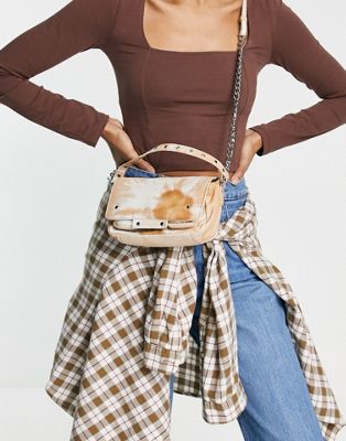 Femme Nunoo - Honey - Petit sac porté épaule effet tie-dye - Fauve