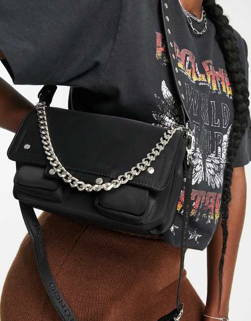 Nunoo - Honey - Sac porté épaule en nylon avec chaîne - Noir