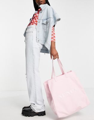 Nunoo canvas big tote bag in pink - PINK