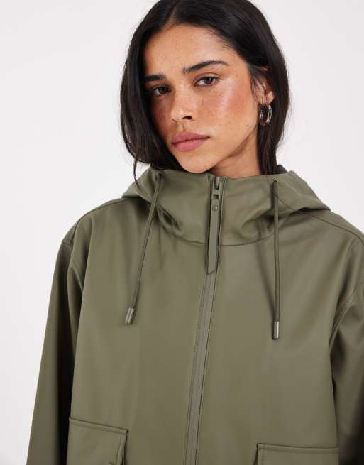 Nur Regenjacke mit Kapuze in Khaki, 3 von 4