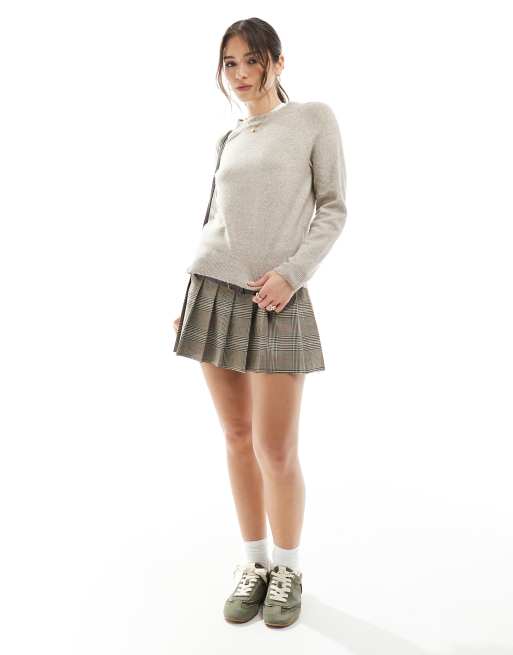 Nur Strickpullover mit Rundhalsausschnitt in Beige-Melange, 3 von 4