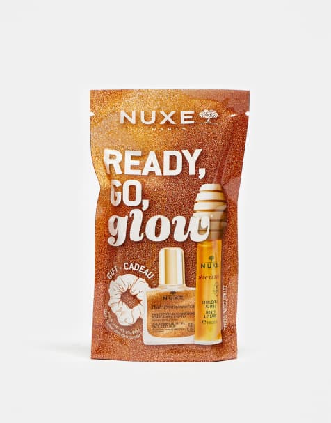 Nuxe – Ready, Go, Glow Set – Set med skönhetsprodukter och hårsnodd – Honey - view 1