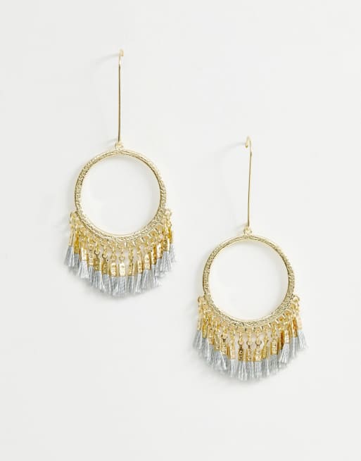 Fringe hoop deals earrings