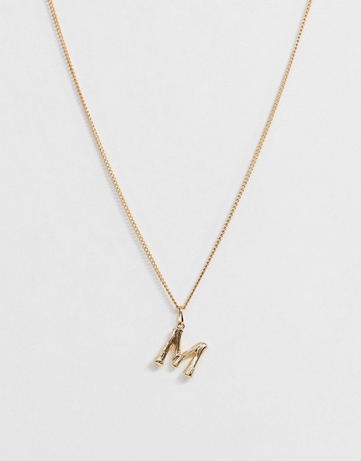 Nylon initial 'M' necklace