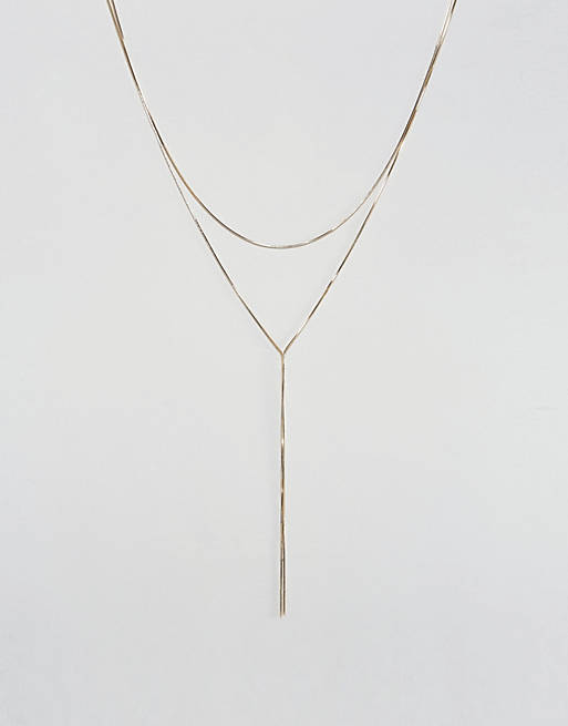 Nylon Longline Necklace With Double Layer