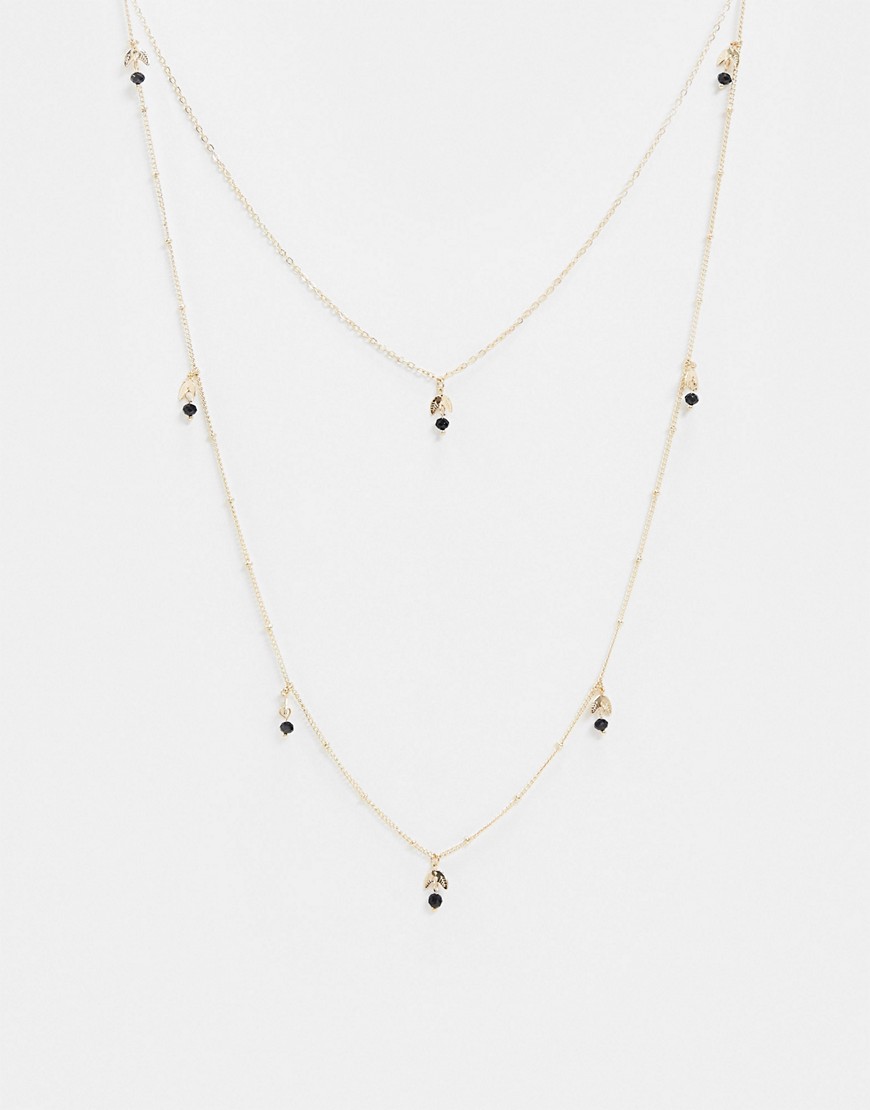 Nylon Multi-Layer Bead Necklace-Gold