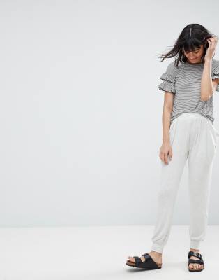 Core Jersey Pleat Sweatpants-Gray