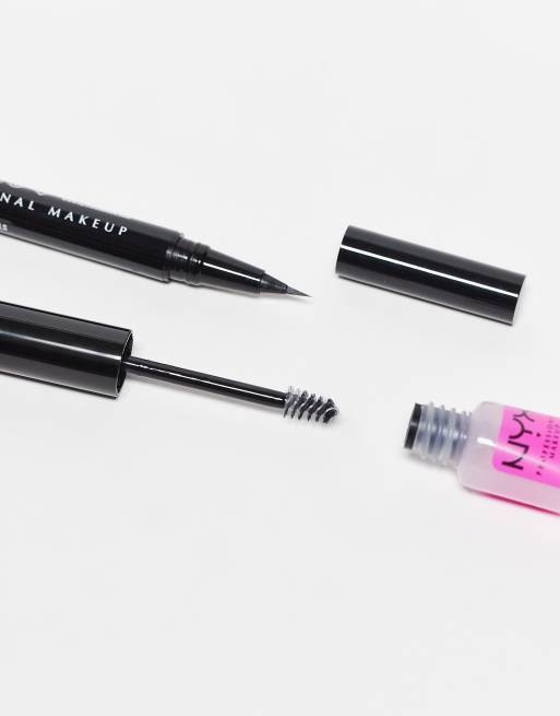 NYX Professional Makeup Brow Glue, Clear & Lift And Snatch Brow Tint Pen Bundle - Ash Brown, 4 of 4