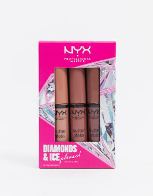 NYX Professional Makeup Diamonds & Ice Please Butter Lip Gloss Trio