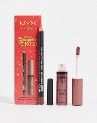 NYX Professional Makeup Gimme Super Stars! Glossy Lip Duo Gift Set - Deep Nude
