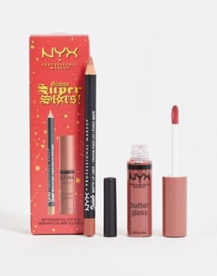 NYX Professional Makeup Gimme Super Stars! Glossy Lip Duo Gift Set - Medium Nude