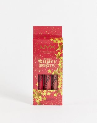 NYX Professional Makeup Gimme Super Stars! Matte Lipstick Trio Gift Set - Warm Berries