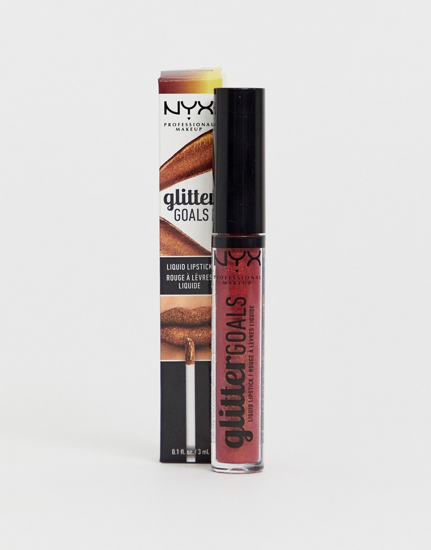 NYX Professional Makeup – Glitter Goals Liquid Lipstick – Flytande läppstift – Crsytal Crush-Brun