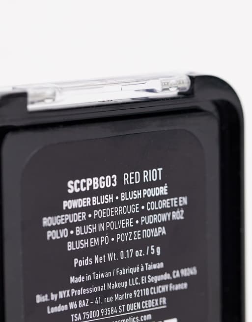 NYX Professional Makeup Powder Blusher Blush Glow Red Riot – Róż w pudrze, 3 z 4