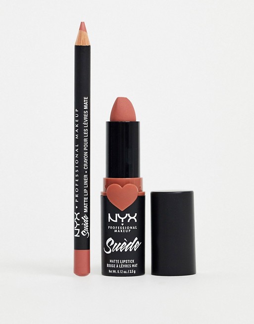 NYX Professional Makeup Suede Matte Lipsticks Disco Mix Lip Kit - Brunch Me