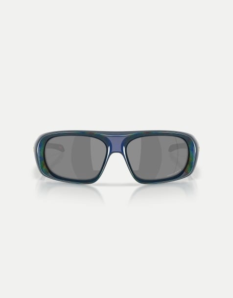 Oakley Belleville Polaris Collection occhiali da sole rettangolari con lenti nere specchiate in Abyss Spacedust - view 1