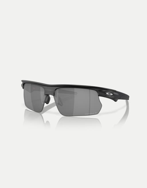 Oakley – Bisphaera™ – Rechteckige, polarisierte Sonnenbrille in Mattschwarz mit verspiegelten schwarzen Gläsern