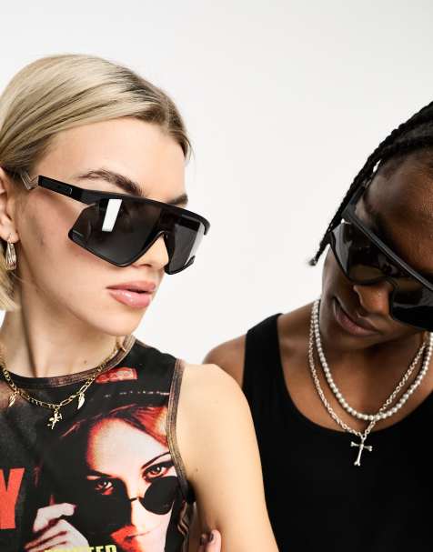 Oakley – BXTR – Visor-Sonnenbrille in Schwarz und Weiß - view 1