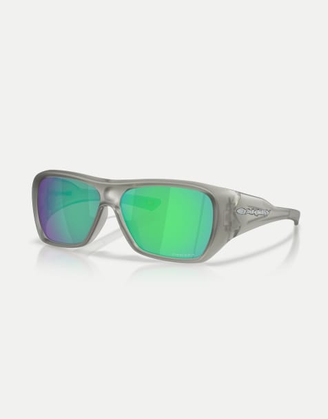 Oakley - Chaminade - Gafas de sol gris tinta mate rectangulares con lentes verdes efecto espejo - view 1