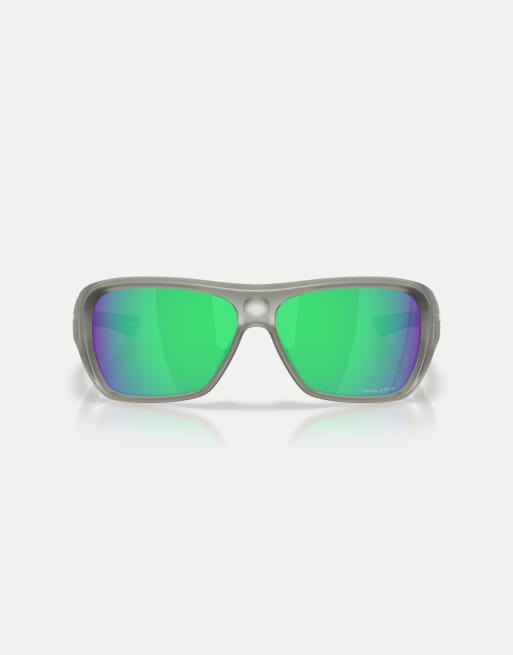 Oakley - Chaminade - Lunettes de soleil rectangulaires à verres miroir verts - Gris encre mat, 2 de 3