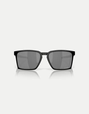 Oakley - Exchange Sun - Occhiali da sole rettangolari neri satinati con lenti nere a specchio - view 1
