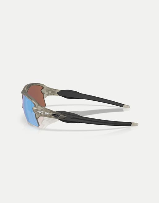 Oakley - Flak® 2.0 - Gafas de sol gris tinta mate rectangulares extragrandes con lentes azules efecto espejo polarizadas, 3 de 3