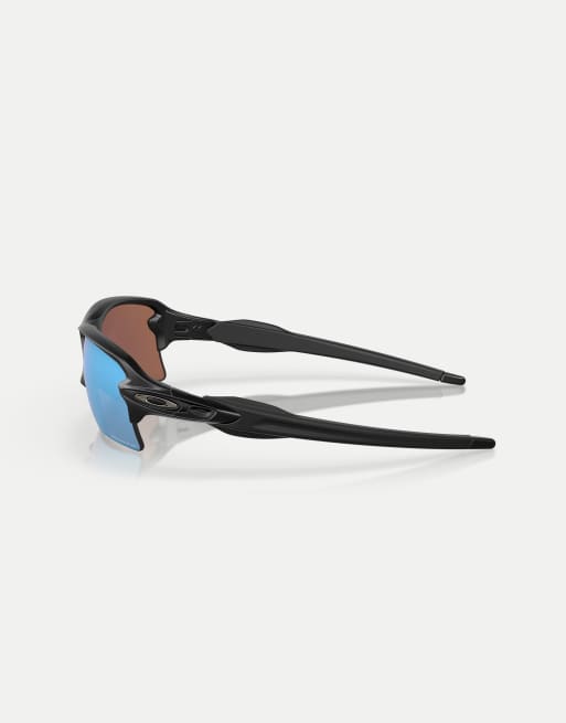 Oakley - Flak® 2.0 - Gafas de sol negro mate rectangulares extragrandes con lentes azules efecto espejo polarizadas, 3 de 3