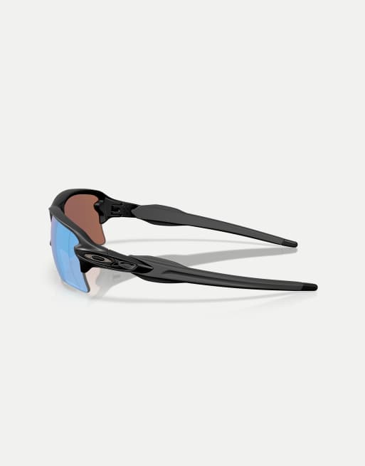 Oakley Flak® 2.0 xxl occhiali da sole rettangolari polarizzati con lenti blu specchiate in nero opaco, 4 di 4