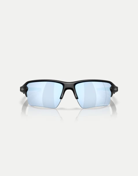 Oakley Flak® 2.0 xxl rectangle polarised sunglasses with blue mirrored lens in matte black - view 1