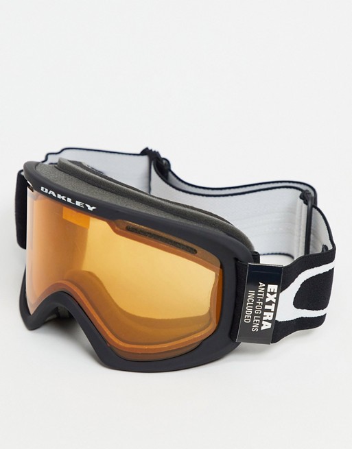 Oakley Frame 2.0 pro XL goggles in black with orange/grey lens