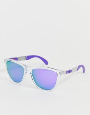 Oakley – Frogskins – Polaroid-solglasögon med regnbågsskimrande lila glas