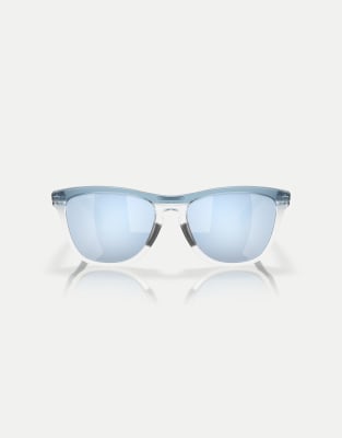 Frogskins Range - Lunettes de soleil rondes  verres miroir polariss bleus - Taupe dlav - Oakley - Modalova