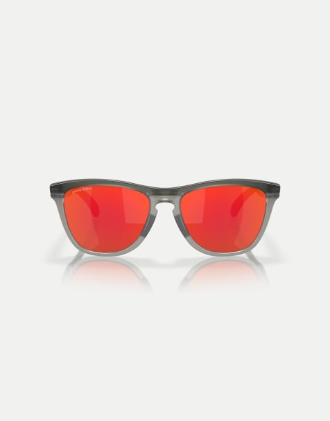 Oakley - Frogskins™ Range - Occhiali da sole rotondi color grigio fumo opaco/grigio inchiostro con lenti arancioni specchiate - view 1