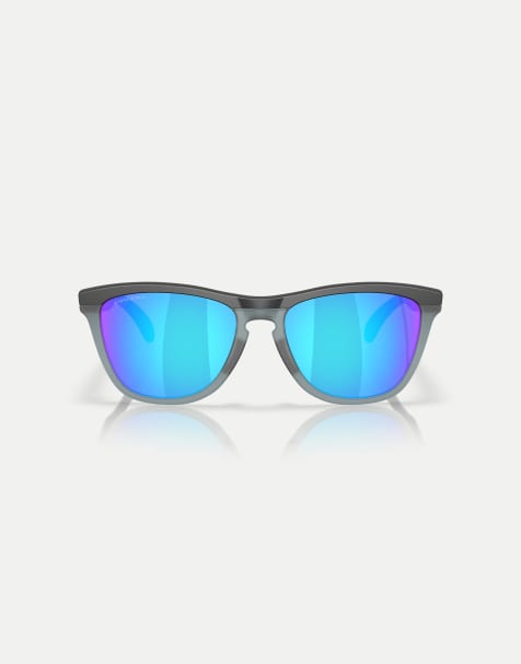 Oakley - Frogskins™ Range - Occhiali da sole rotondi neri opachi con lenti blu specchiate - view 1