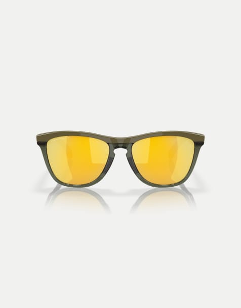 Oakley – Frogskins™ Range – Runde, polarisierte Sonnenbrille in dunklem Gebüschgrün mit verspiegelten goldenen Gläsern - view 1