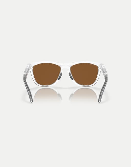 Oakley – Frogskins™ Range – Runde Sonnenbrille in mattem Transparent mit verspiegelten lila Gläsern, 3 von 3