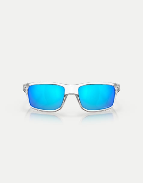 Oakley - Gibston - Lunettes de soleil rectangulaires à verres bleus effet miroir - Transparent poli - view 1