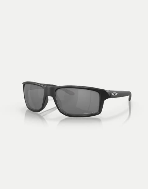 Oakley - Gibston - Occhiali da sole rettangolari neri con lenti polarizzate grigie a specchio - view 1