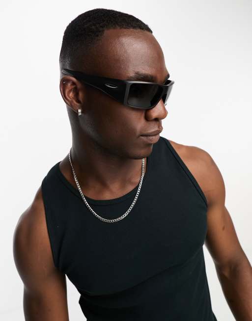 Oakley – Heliosta – Czarne prostokątne okulary przeciwsłoneczne