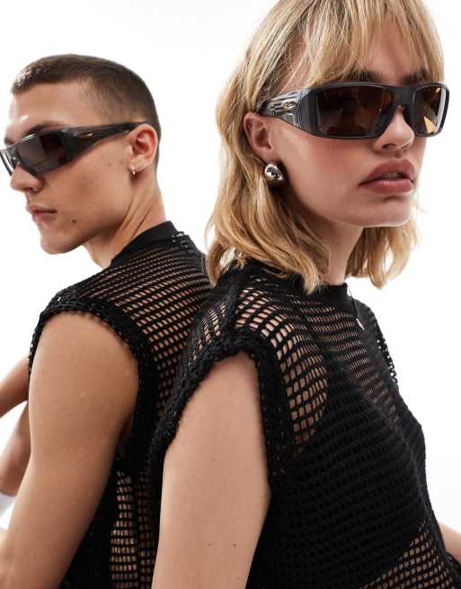 Oakley – Heliosta – Grågröna rektangulära solglasögon