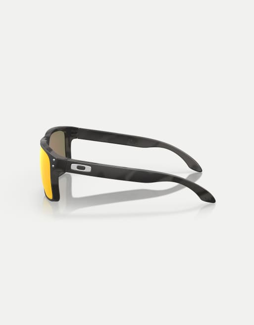 Oakley Holbrook™ black camo collection square sunglasses with orange mirrored lens in black camo, 4 of 4