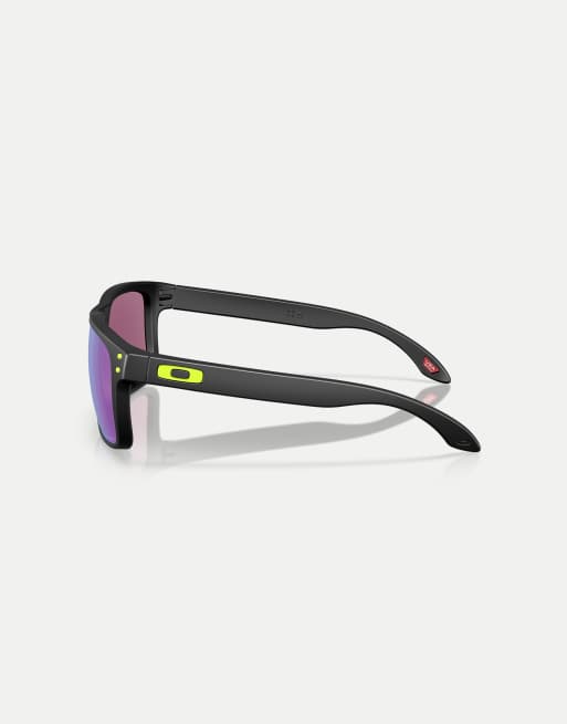 Oakley Holbrook™ court collection square sunglasses with green mirrored lens in matte black, 3 of 3