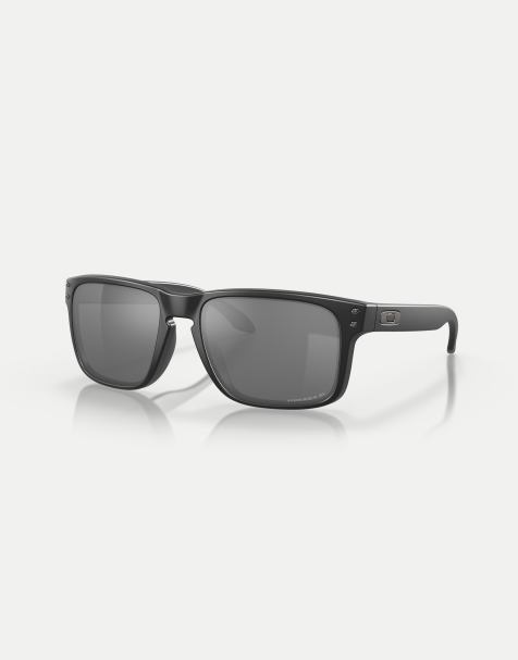 Oakley – Holbrook™ – Eckige, polarisierte Sonnenbrille in Mattschwarz und verspiegelten Gläsern in Grau - view 1
