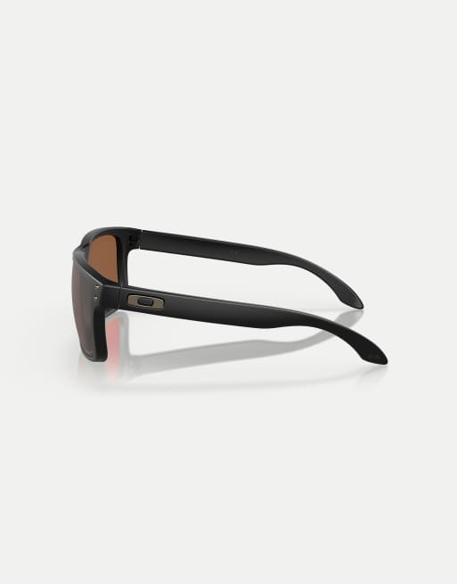 Oakley - Holbrook™ - Gafas de sol negro mate cuadradas con lentes marrones efecto espejo polarizadas, 2 de 3