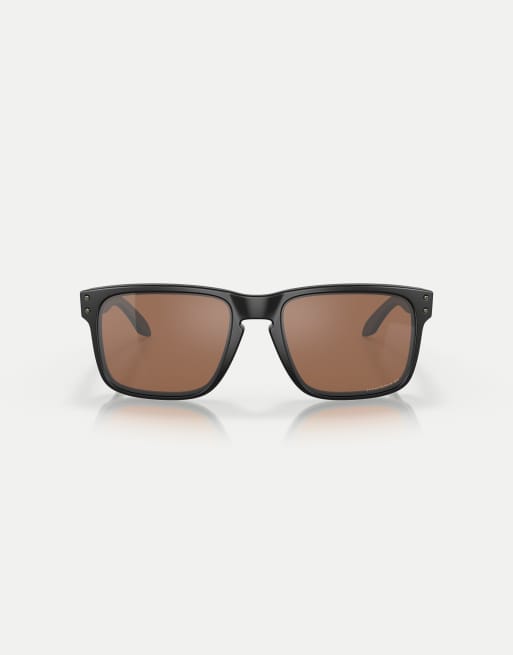 Oakley - Holbrook™ - Gafas de sol negro mate cuadradas con lentes marrones efecto espejo polarizadas, 3 de 3