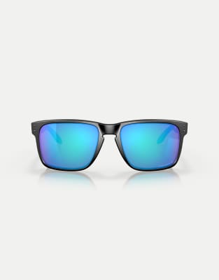 Oakley - Holbrook™ - Grandes lunettes de soleil carrées avec verres réfléchissants bleus polarisés - Noir mat