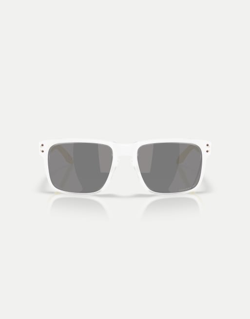 Oakley Holbrook™ limitless collection square polarised sunglasses with black mirrored lens in matte clear, 2 of 3