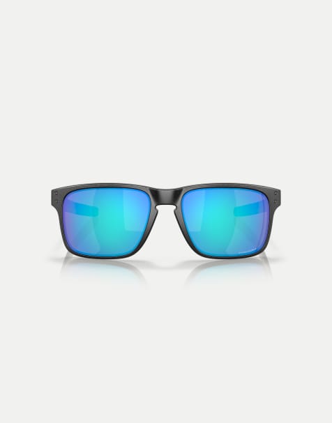 Oakley Holbrook™ mix square polarised sunglasses with blue mirrored lens in steel - view 1